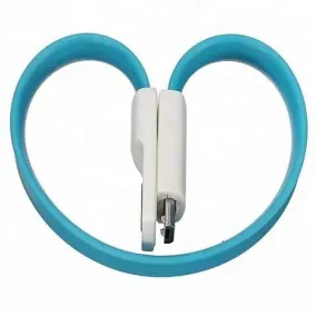 0.23 m Micro USB Cable (Compatible with Power bank, Blue, One Cable)