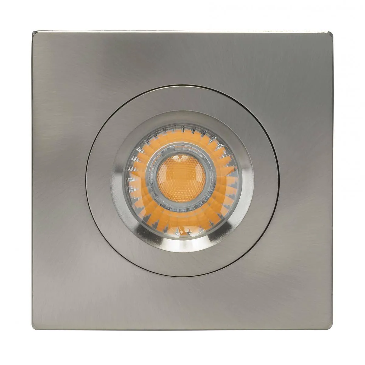 12 watt LED Downlight; Gimbaled; 4 inch; 3000K Square; Brushed Nickel