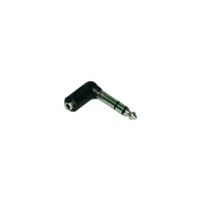 1/4" Stereo Speaker Plug to Right Angle 3.5mm Stereo Jack - Male to Female Adapter