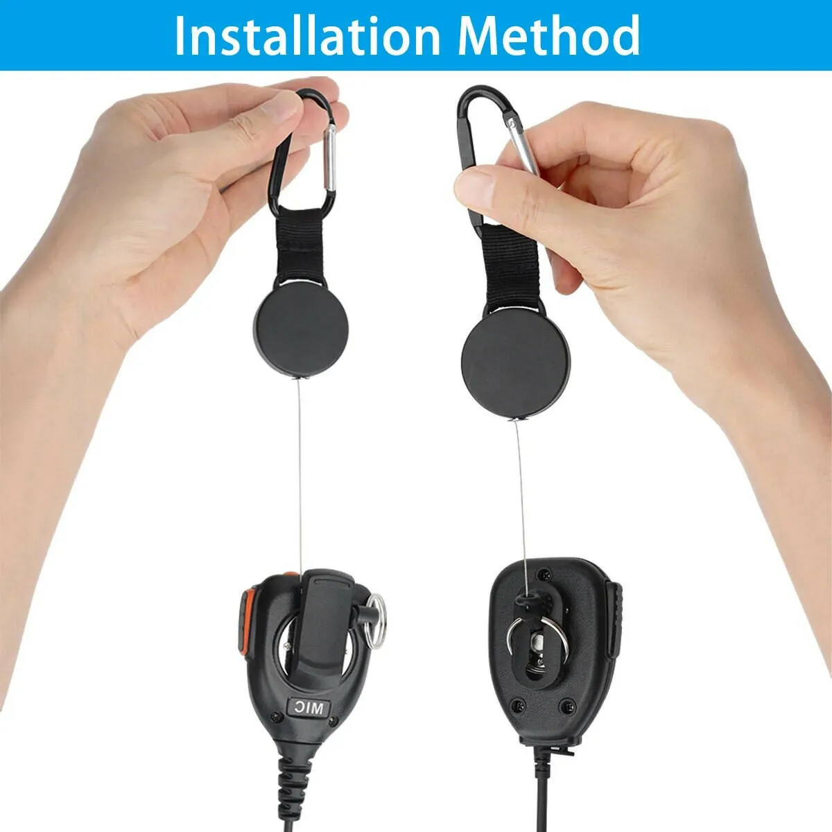 2PCS Car Platform CB Radio Retractable Tether Heavy Duty Retractable CB Radio Microphone Hanger for Baofeng Wouxun