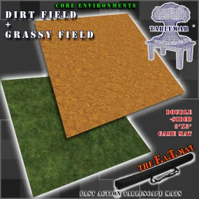 3x3' Dbl Sided 'Dirt Field   Grassy Field' F.A.T. Mat Gaming Mat