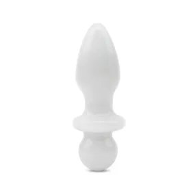 4.5” White Glass Butt Plug