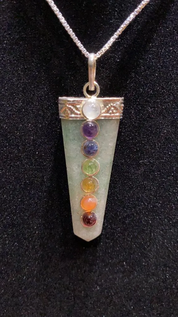 7 Chakras Amazonite Pendant