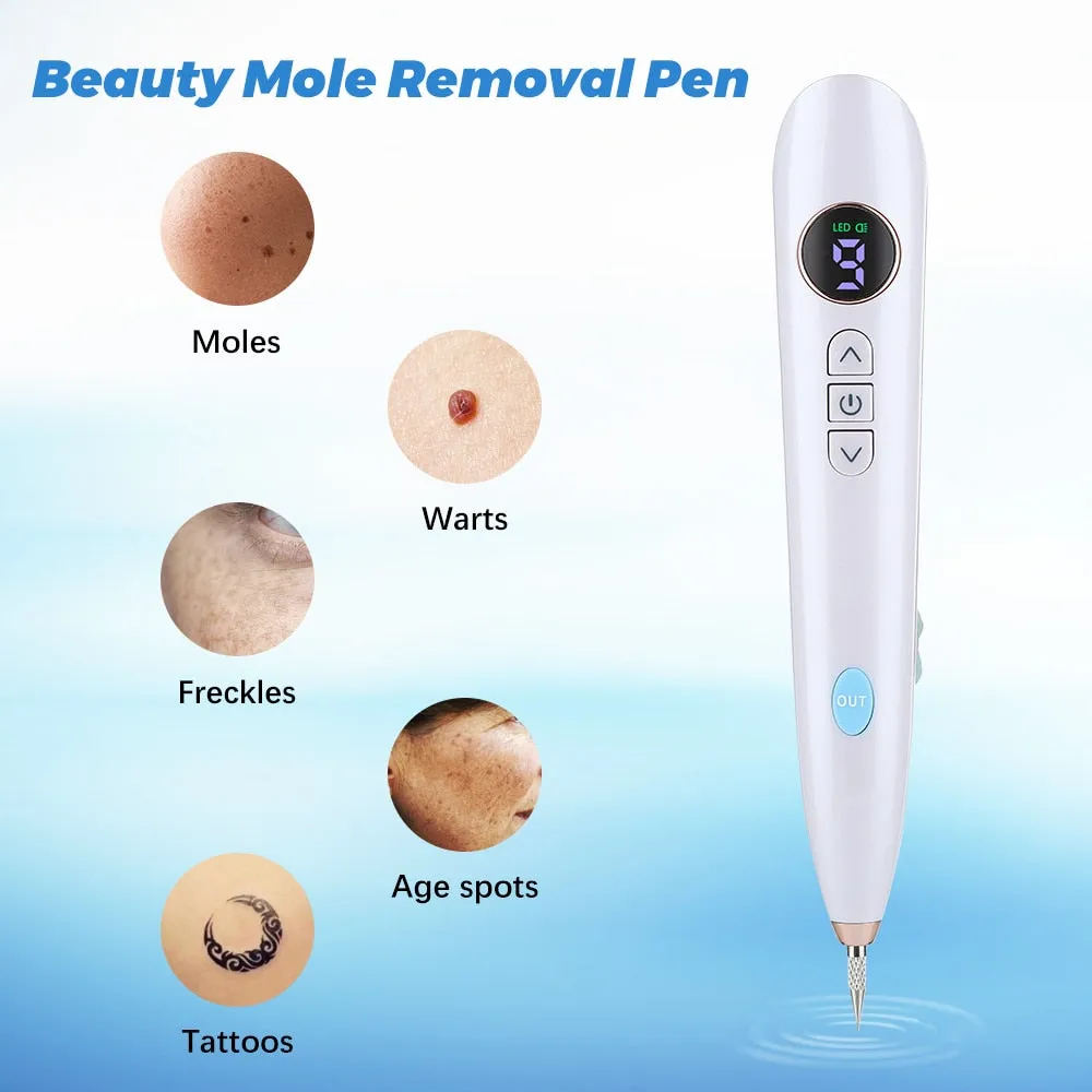 9 Mode Laser Plasma Pen Freckle Remover Mole Dark Spot Black Dot Skin Tag Wart Removal Facial Clean