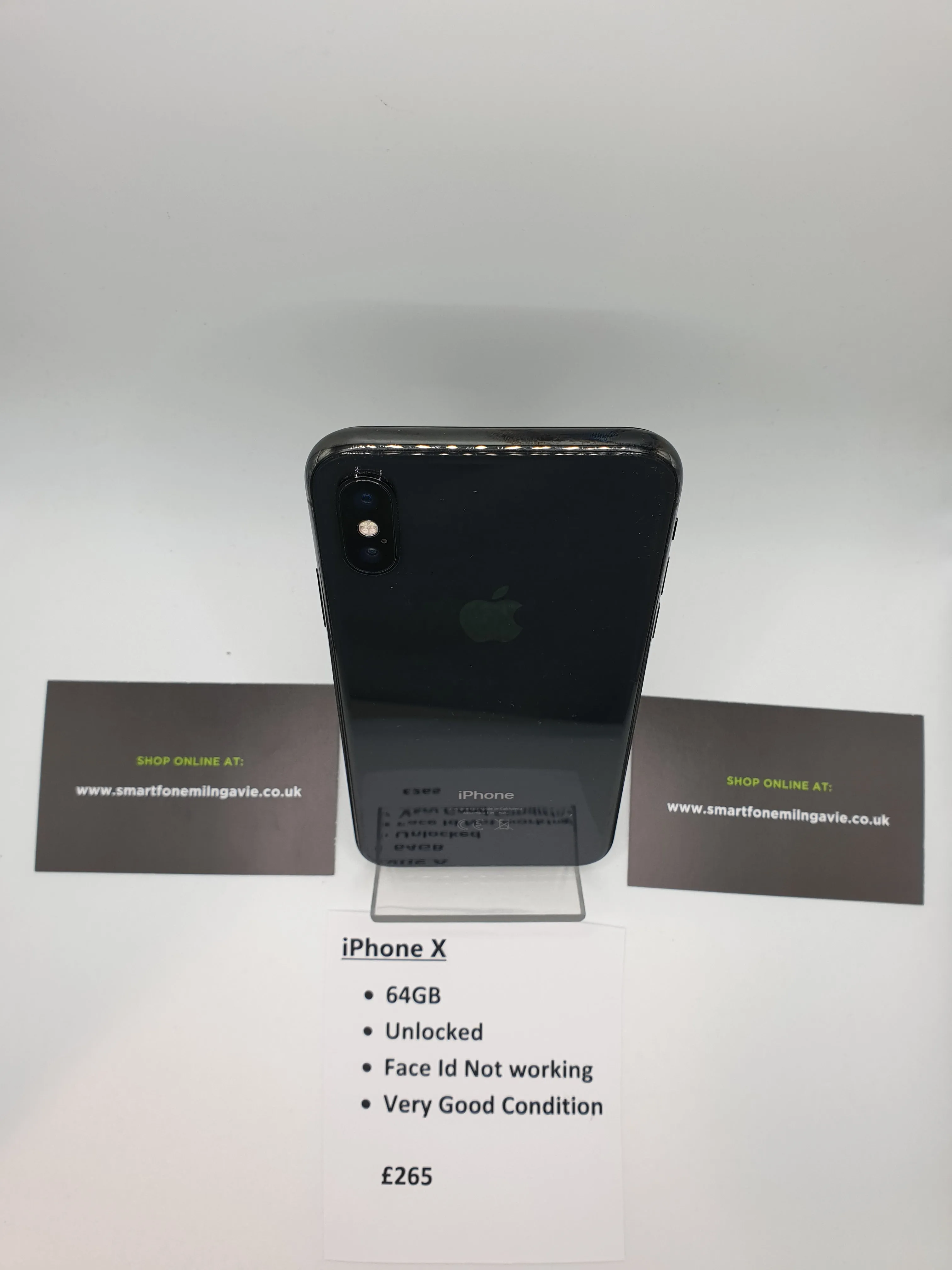 Apple iPhone X Black 64GB Unlocked Face id Not Working Very Good Condition Fully Tested