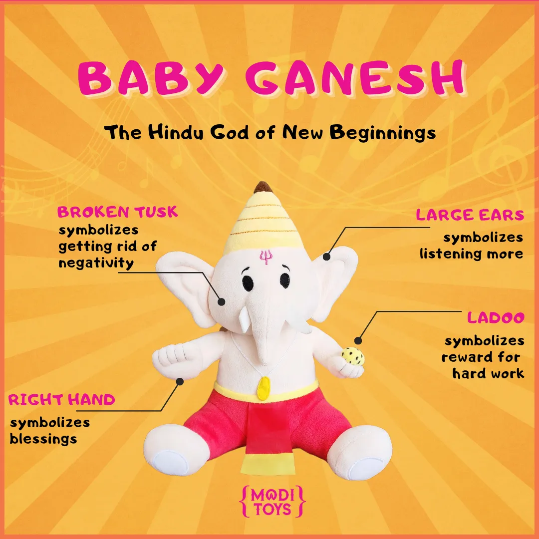 Baby Ganesh Collection - Mantra Singing Plush Toys with Book