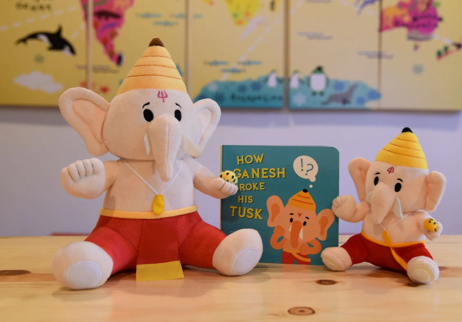 Baby Ganesh Collection - Mantra Singing Plush Toys with Book