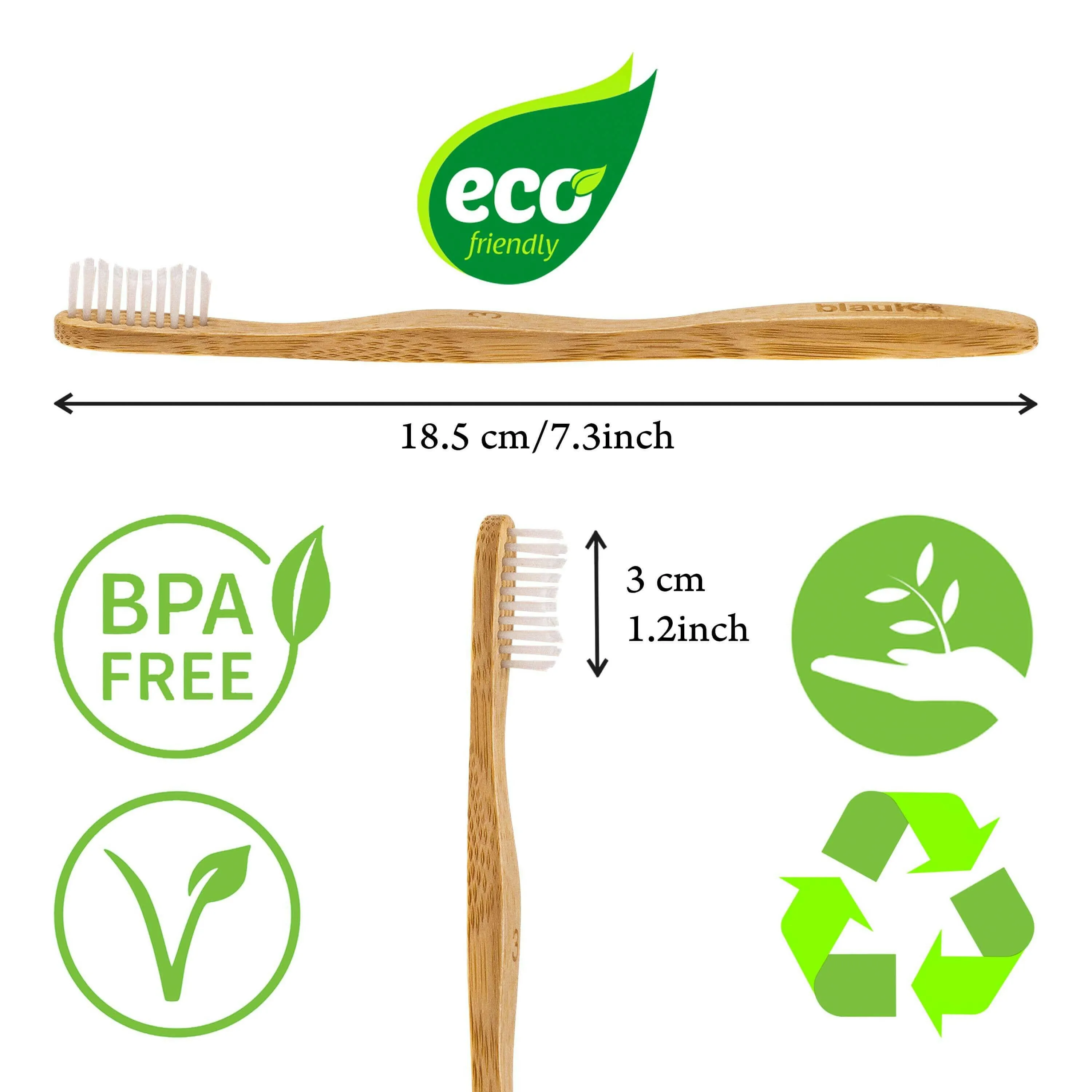 Bamboo Toothbrush Set 5-Pack - Bamboo Toothbrushes Medium Bristles