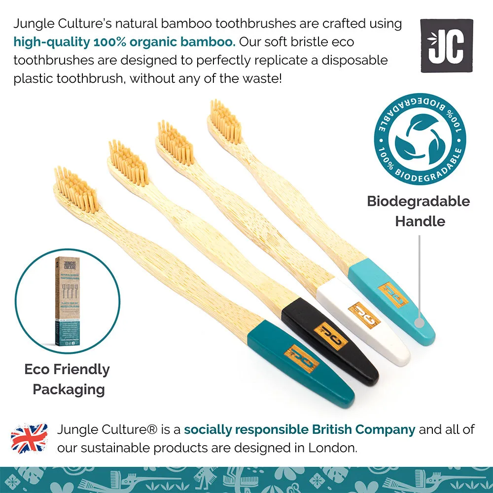 Bamboo Toothbrushes | Natural Toothbrush Set of 4