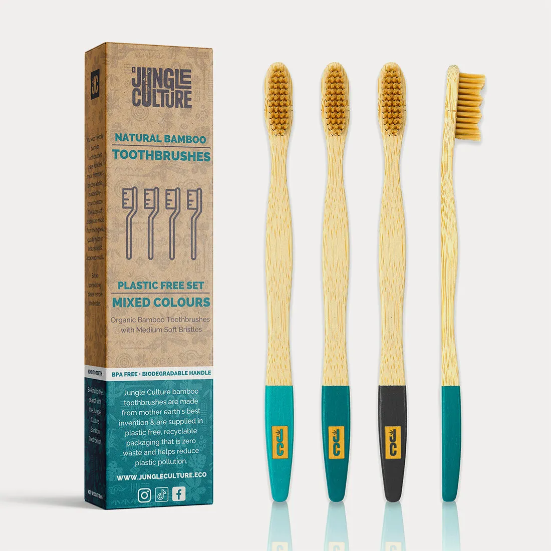 Bamboo Toothbrushes | Natural Toothbrush Set of 4