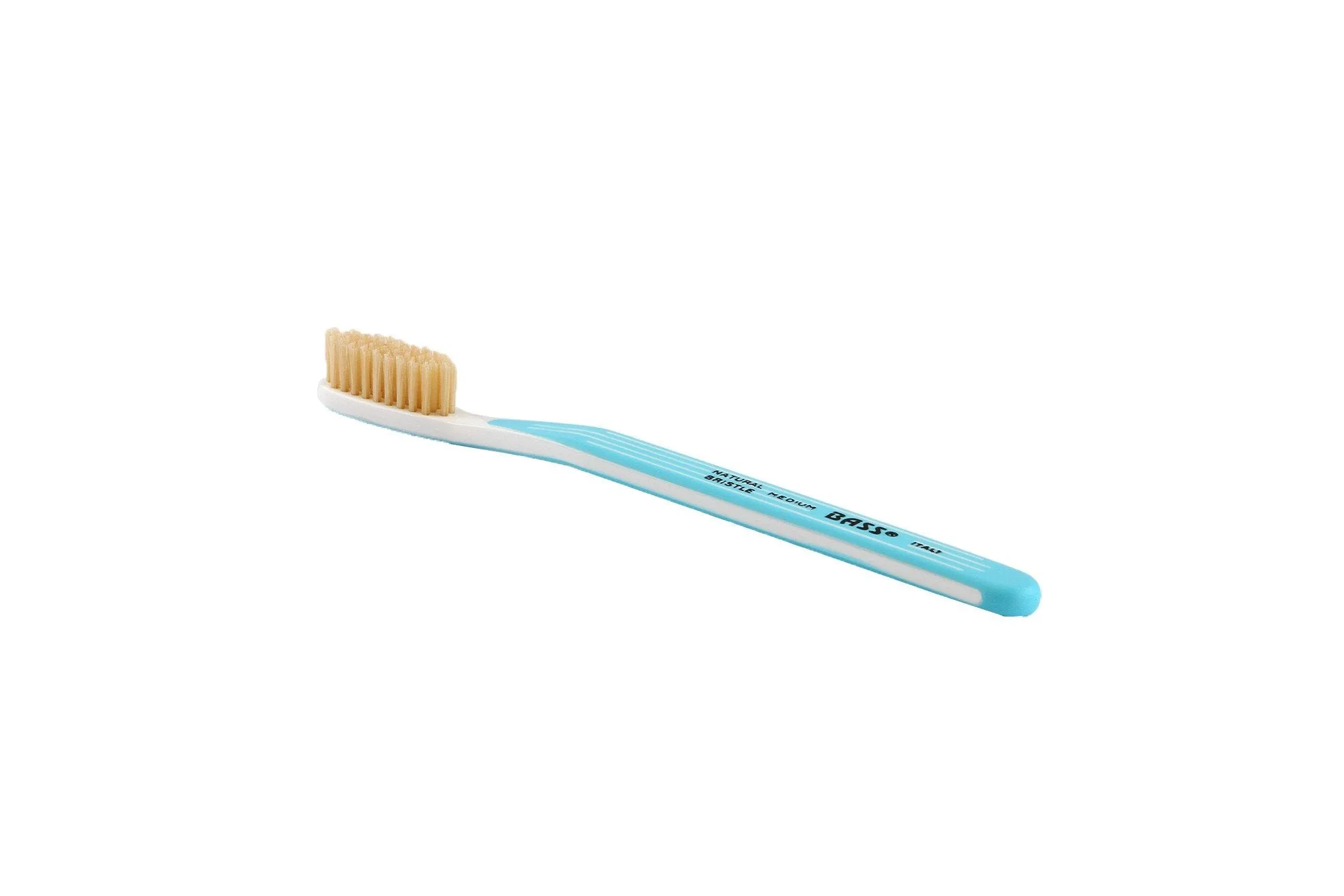 Bass Brushes Tooth Brush Natural Bristle Plastic Pin Striped Handle 1 Tooth Brush