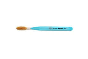 Bass Brushes Tooth Brush Natural Bristle Plastic Pin Striped Handle 1 Tooth Brush