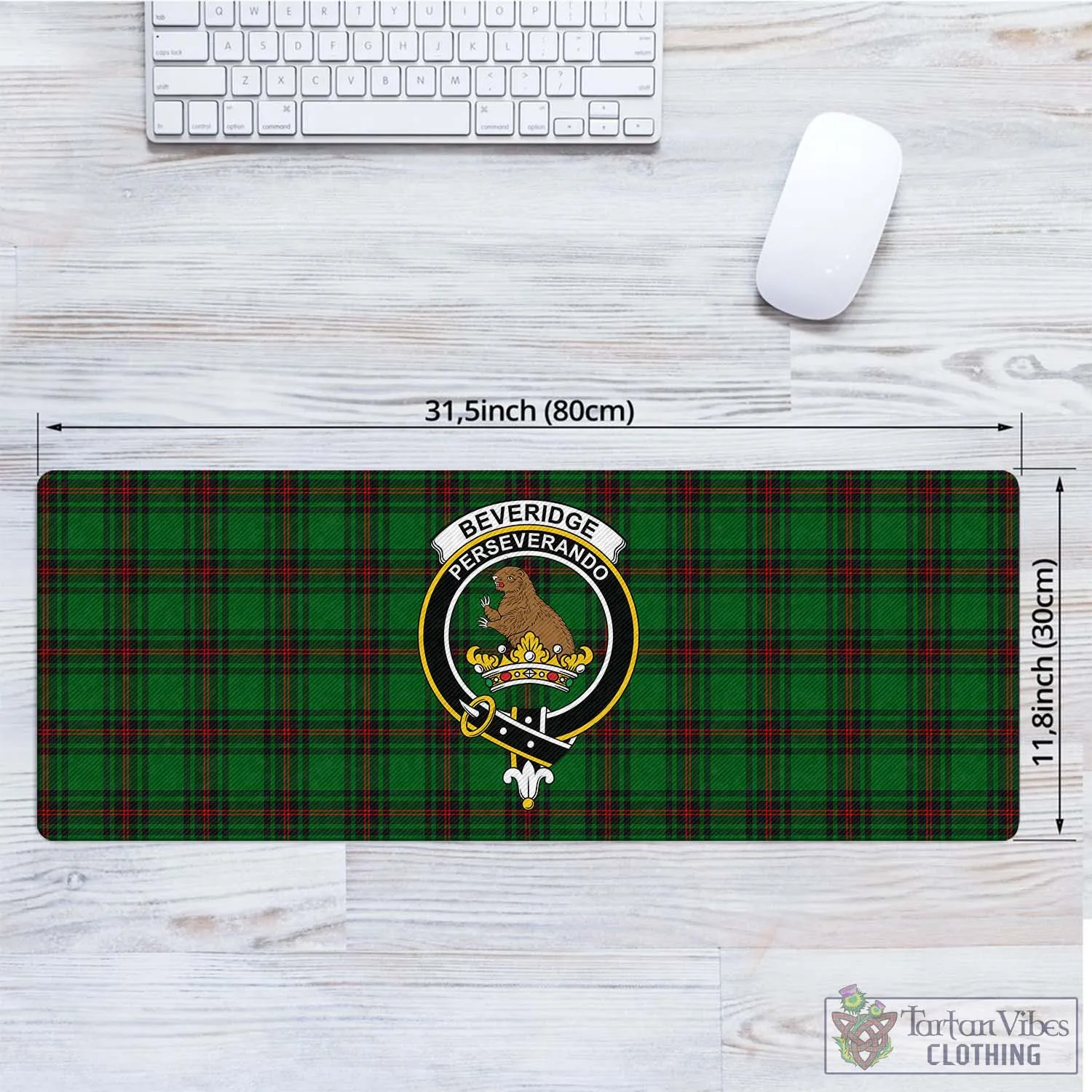 Beveridge Tartan Mouse Pad with Family Crest