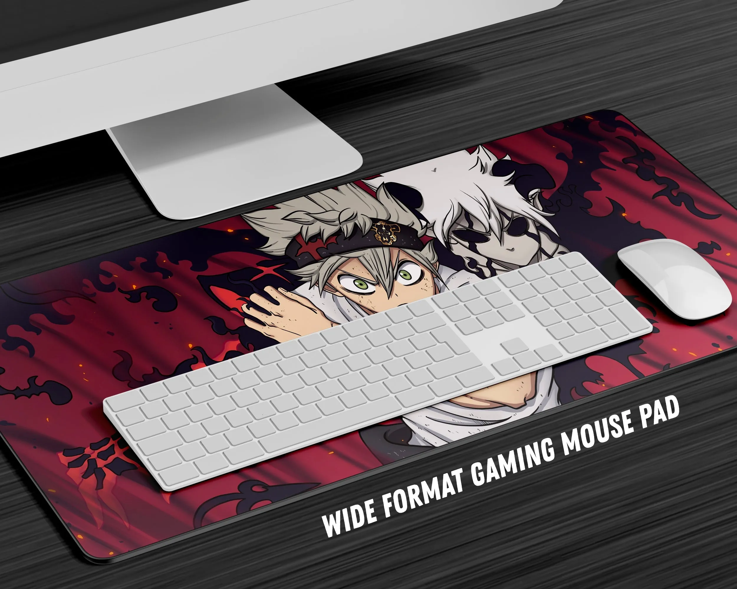 Black Clover Asta Red Gaming Mouse Pad