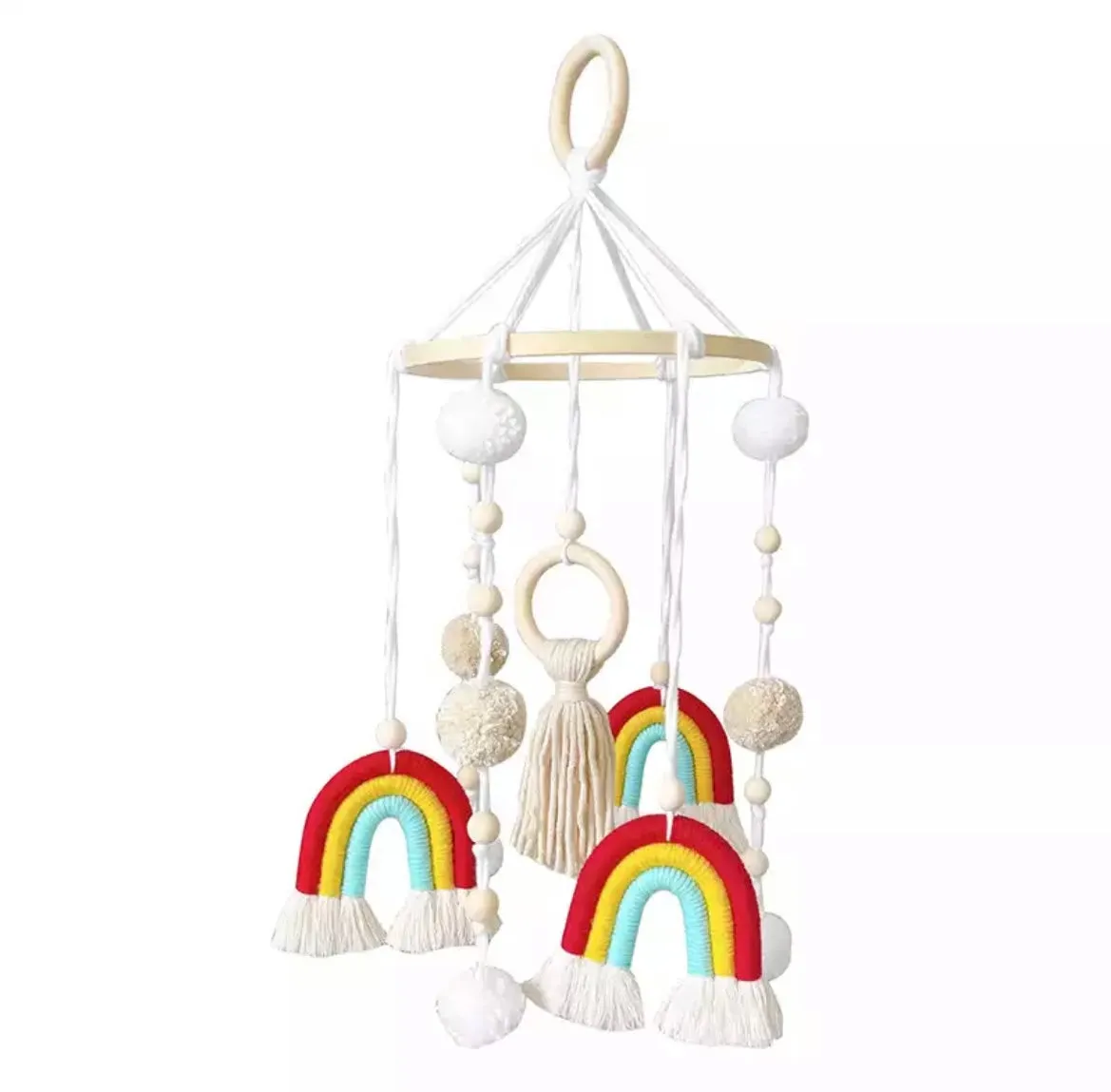 Boho Rainbow Baby Mobile - Bright Multi Colour