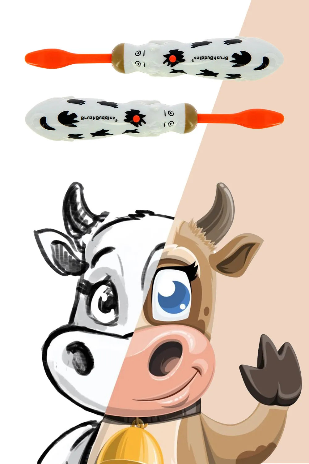 Brush Buddies Talkin Moo Reece (Cow)Toothbrush -Red