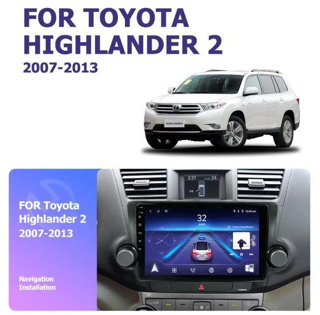 Car Dealz 10.2" Android 10.0 Toyota Highlander Kluger 2 XU40 2007-2013 In Dash Plus OEM Fascia