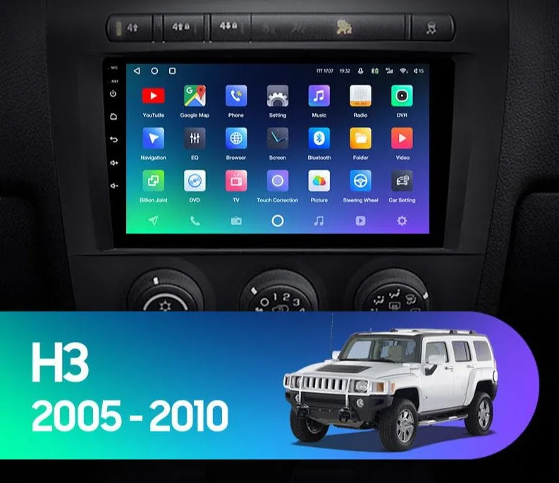 Car Dealz Premium Advanced 4G Data Model 10.2" Android 12.0 For Hummer H3 1 2005 - 2010 In Dash Plus OEM Fascia