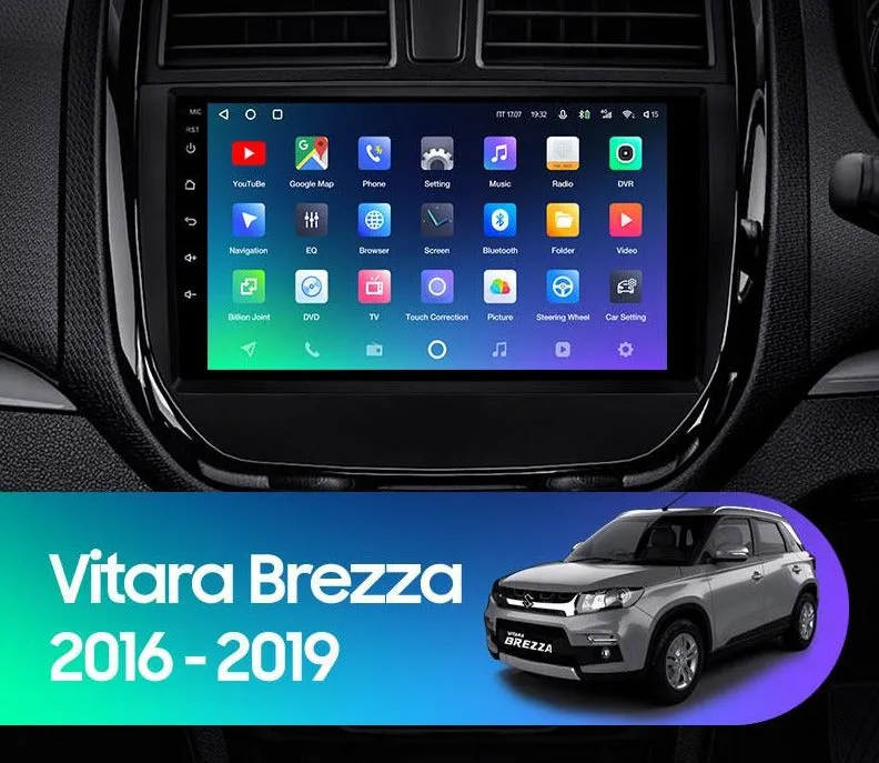 Car Dealz Premium Advanced 4G Data Model 10.2" Android 12.0 For Suzuki Vitara Brezza 2016 - 2019 In Dash Plus OEM Fascia