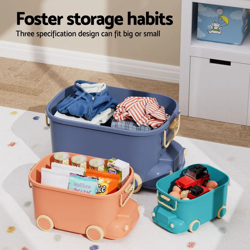 Car-Shaped Toy Storage Boxes, 3PCS Set - Keezi