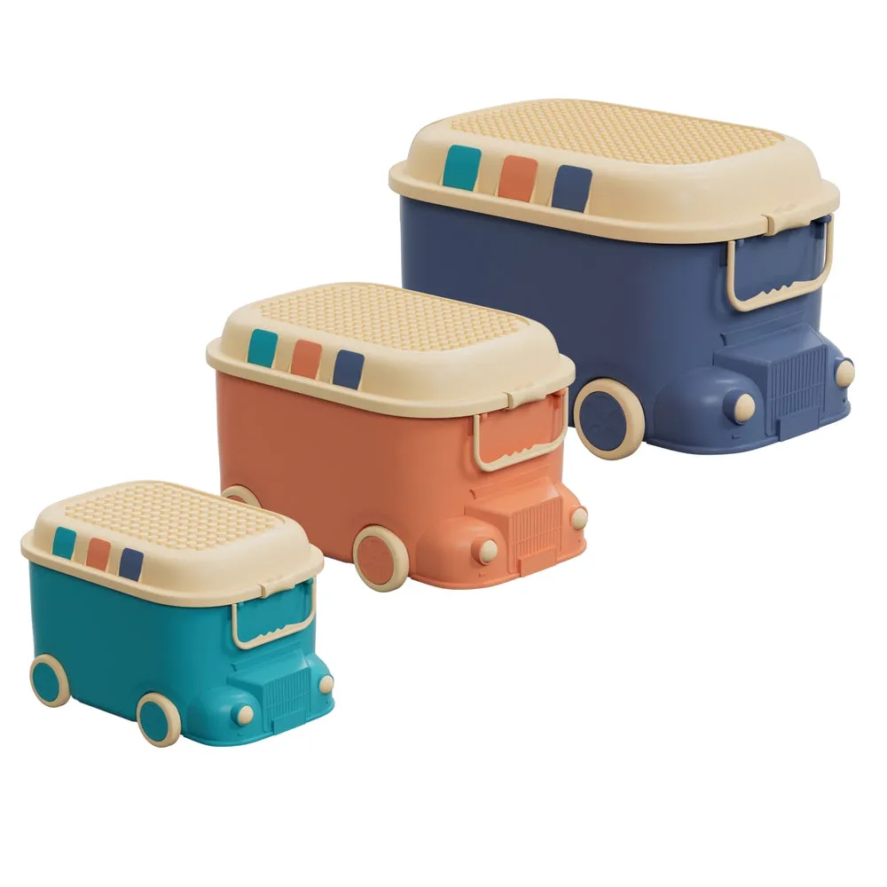 Car-Shaped Toy Storage Boxes, 3PCS Set - Keezi