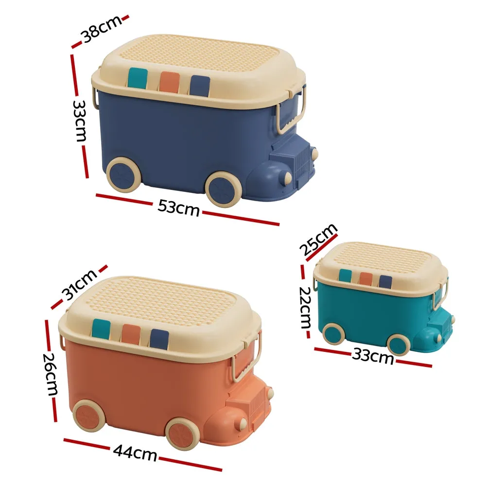 Car-Shaped Toy Storage Boxes, 3PCS Set - Keezi