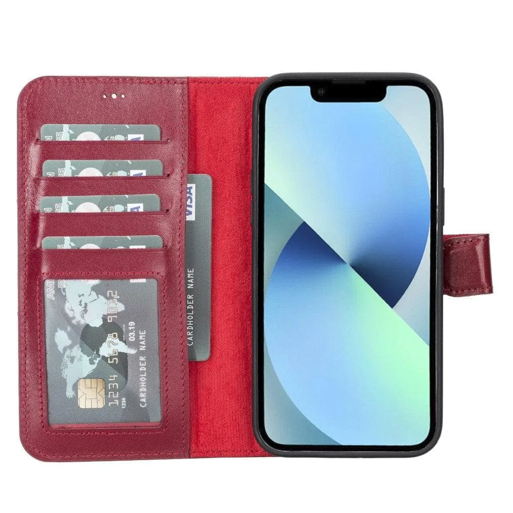 Carter iPhone 14 Pro Detachable Wallet Case, Vegetal Red