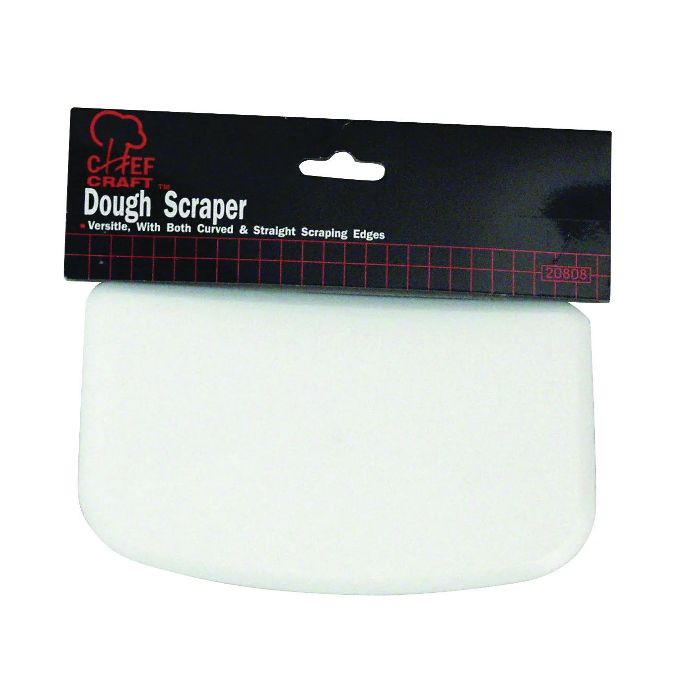 CHEF CRAFT 20808 Dough Scraper, 6 in L, 4 in W, Plastic, White