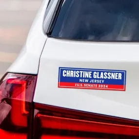 Christine Seranno Glassner for U.S. Senate Car Magnet - Vote Vehicle Magnet, New Jersey US Senate Election 2024 Sticker Magnet - 10" x 3"