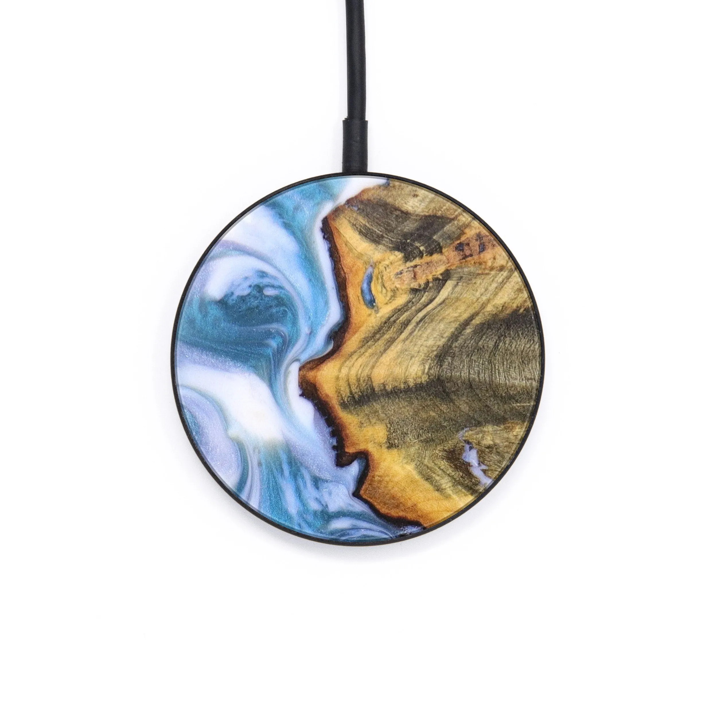 Circle Wood Resin Wireless Charger - Analia (Blue, 636368)