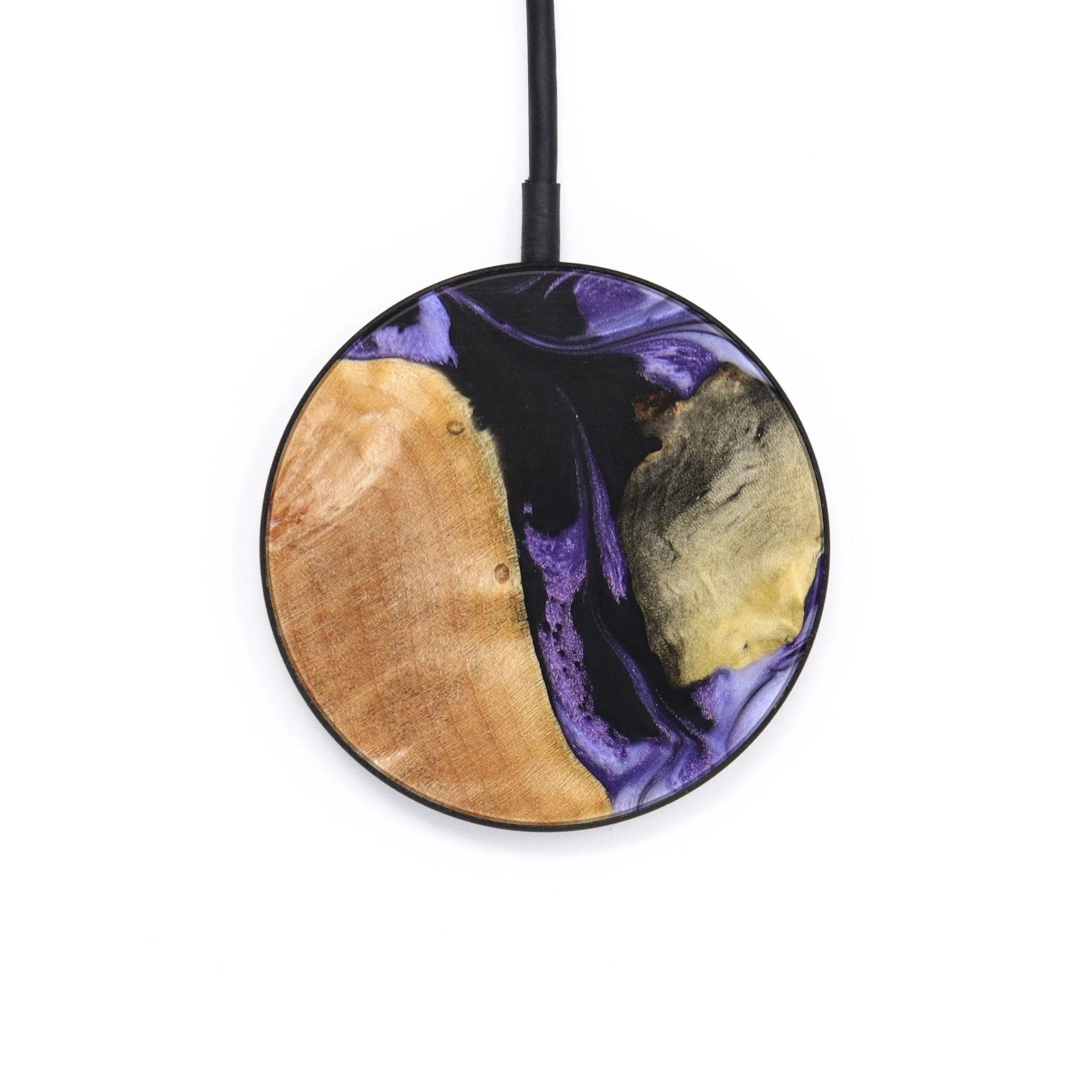 Circle Wood Resin Wireless Charger - Archie (Mosaic, 640532)