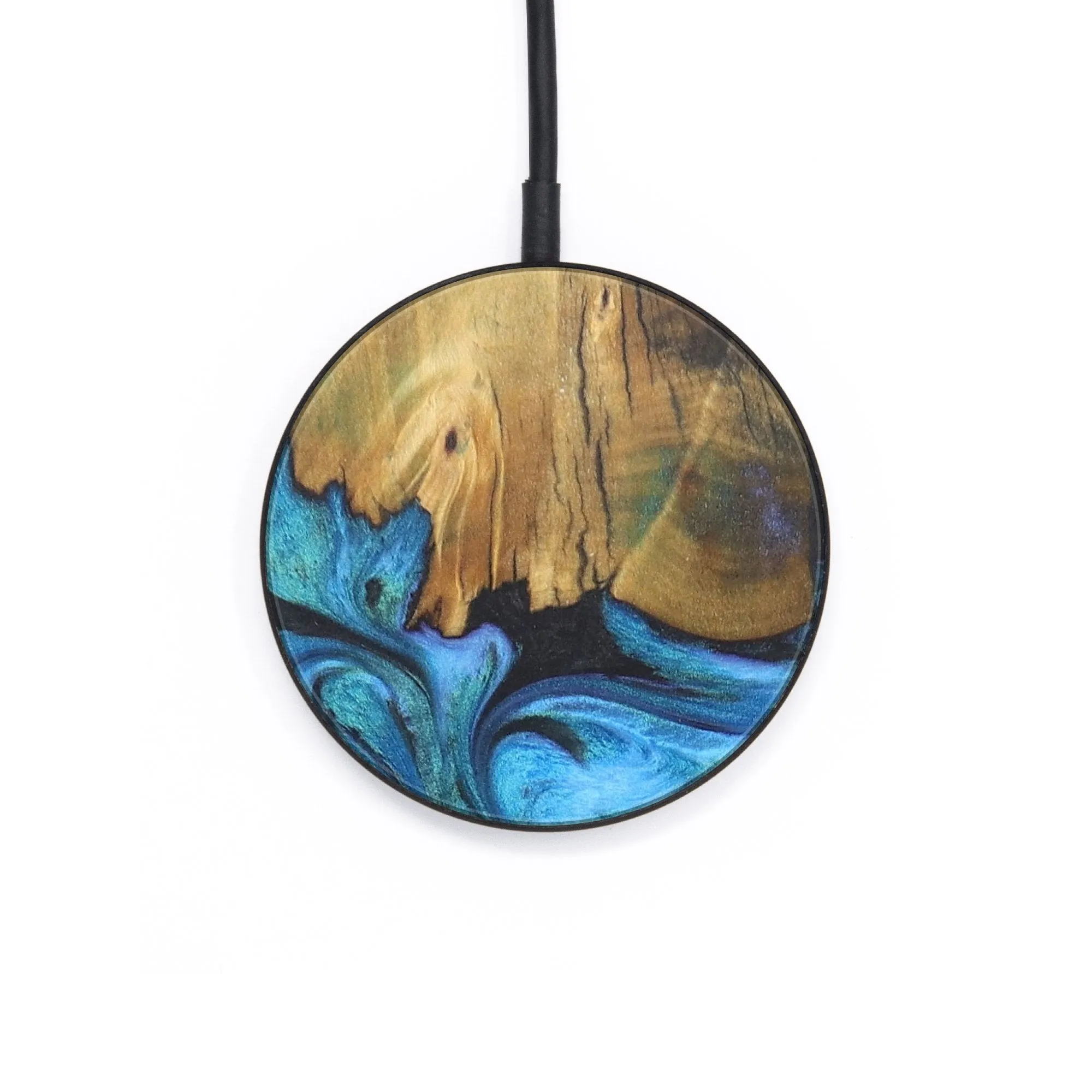 Circle Wood Resin Wireless Charger - Camille (Blue, 715755)