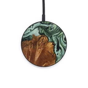 Circle Wood Resin Wireless Charger - Christa (Green, 640708)