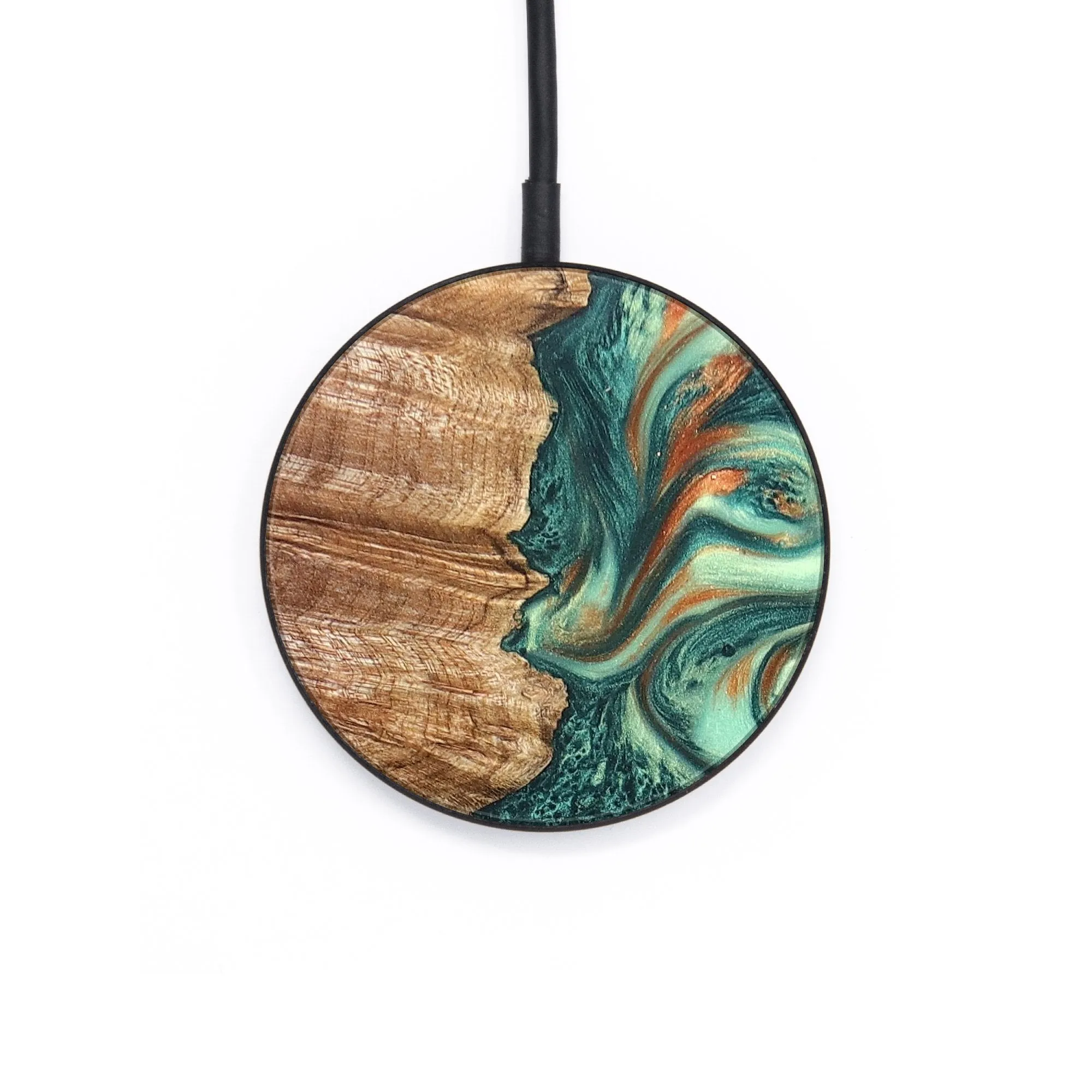 Circle Wood Resin Wireless Charger - Curtis (Green, 681263)