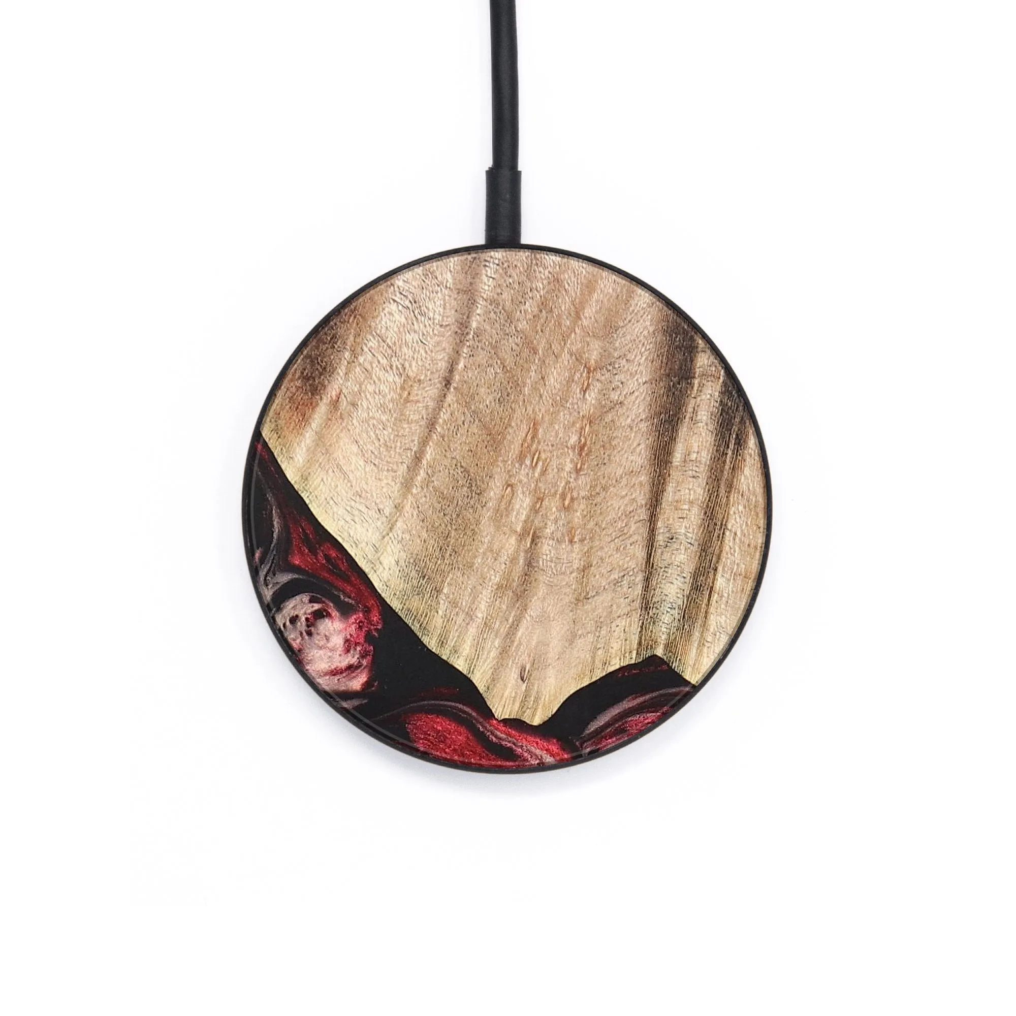 Circle Wood Resin Wireless Charger - Dan (Red, 687858)