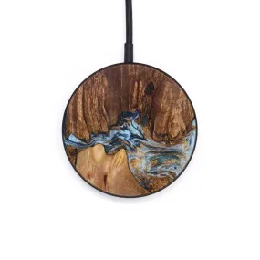 Circle Wood Resin Wireless Charger - Donovan (Teal & Gold, 645118)