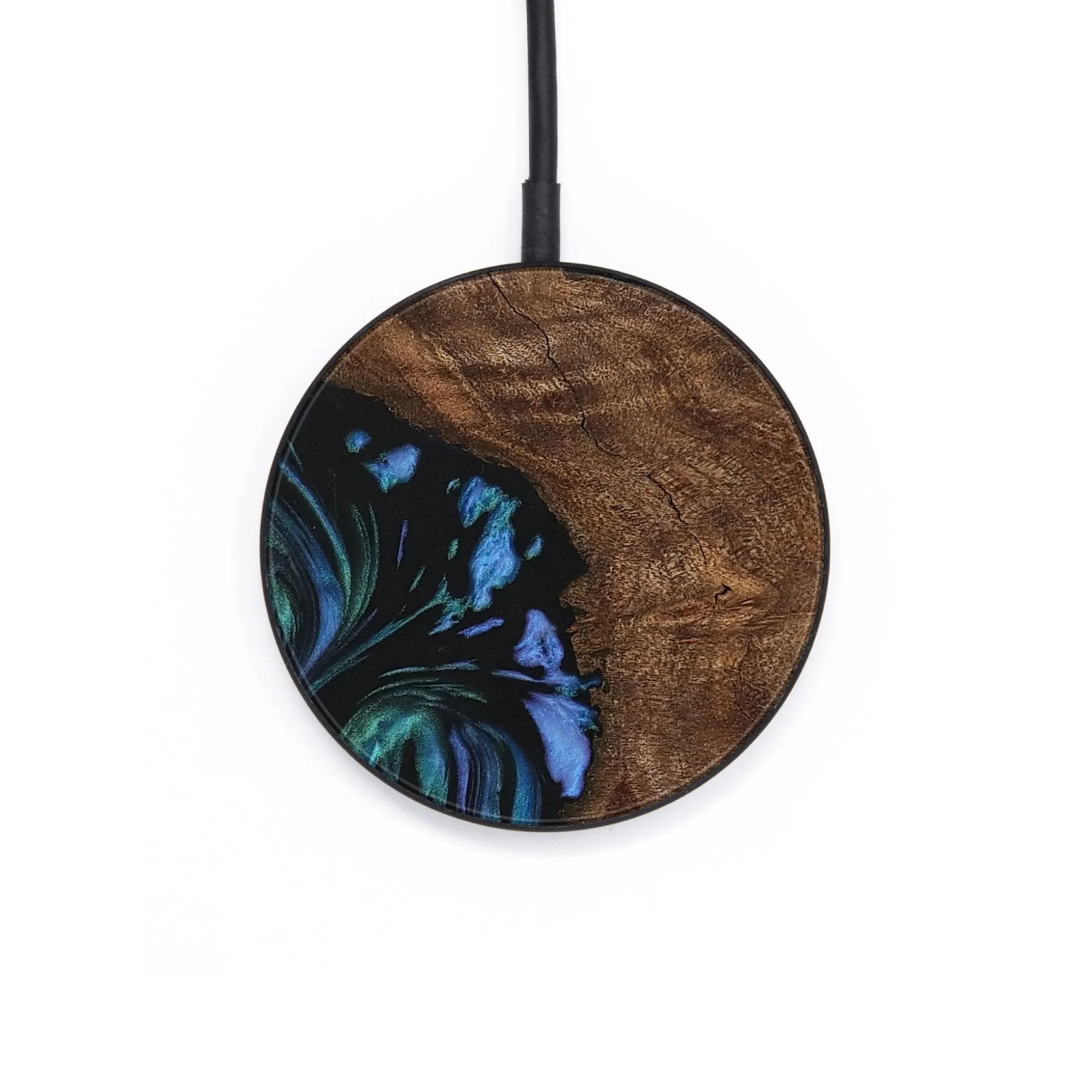 Circle Wood Wireless Charger - Laron (Blue, 730870)