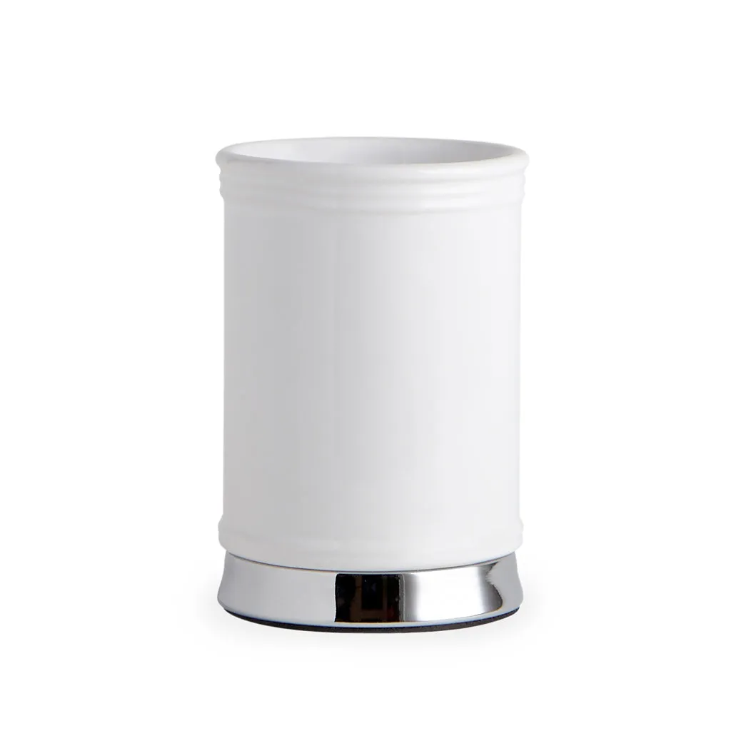 Classic White Chrome Bath Accessories, Tumbler