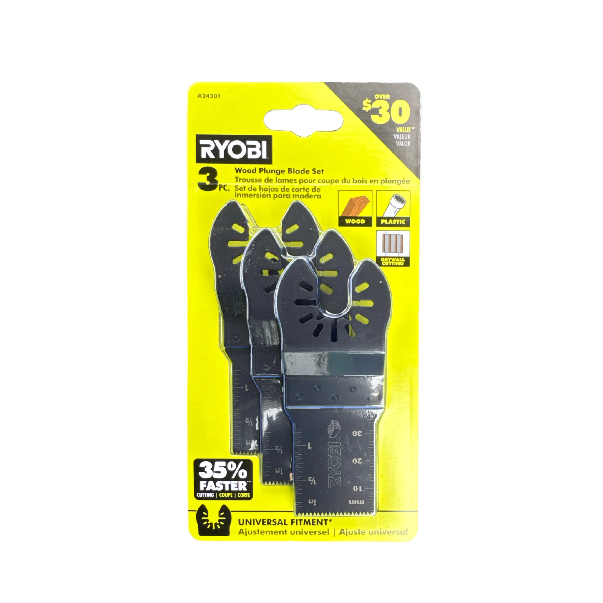 CLEARANCE 3-Piece Wood Plunge Oscillating Multi-Tool Blade Set