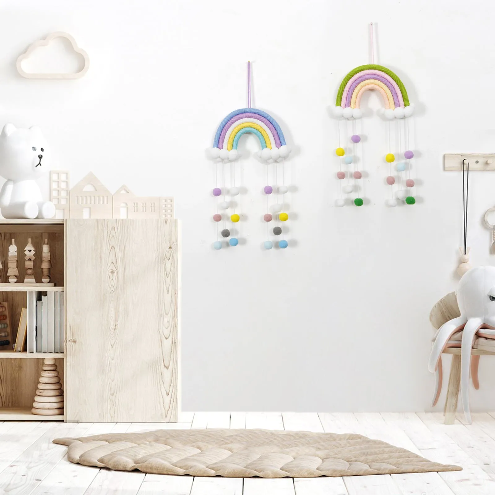 Cloud Rainbow Raindrop Wall Hangings Decoration For Kids Room