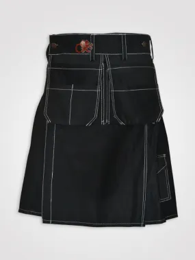 Contrast Thread Stitching Kilt