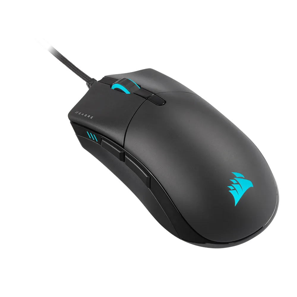 CORSAIR Sabre Pro Champion iCUE RGB Wired Optical Gaming Mouse with 18000 DPI, 6 Programmable Buttons, Axon Hyper-Processing Technology, 8000Hz Hyper Polling and Quickstrike Buttons | CH-9303111-AP