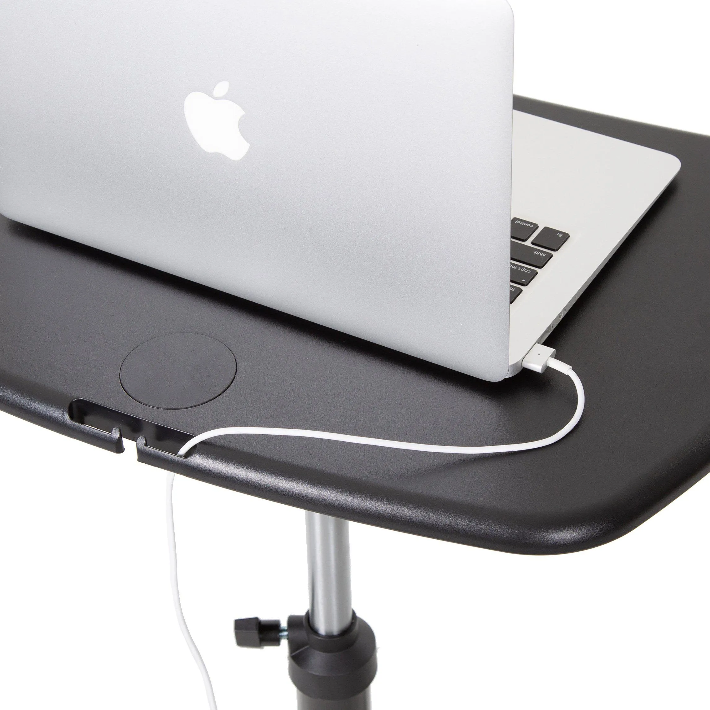 Cruizer Express Mobile Standing Desk with Cup Holder and Mousepad | Portable Podium