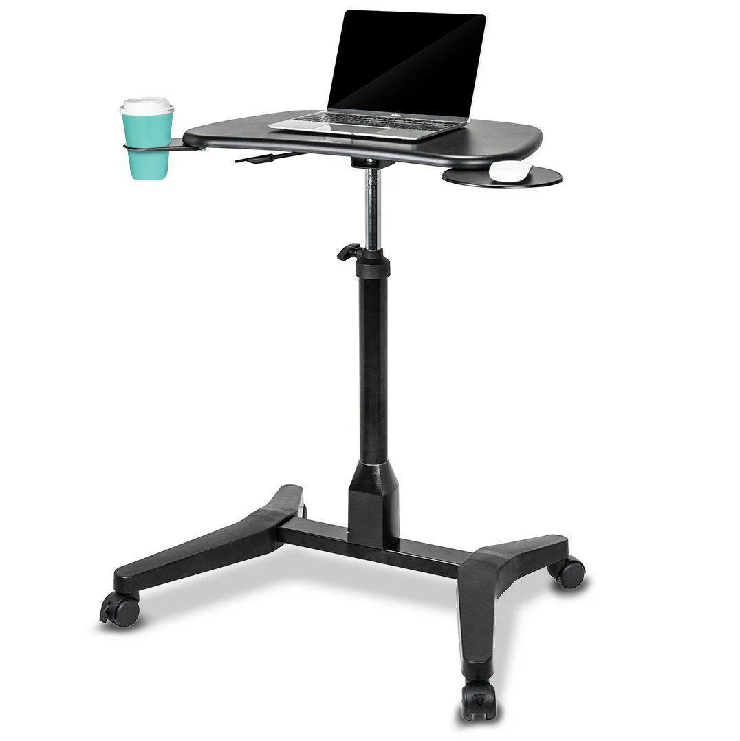 Cruizer Express Mobile Standing Desk with Cup Holder and Mousepad | Portable Podium