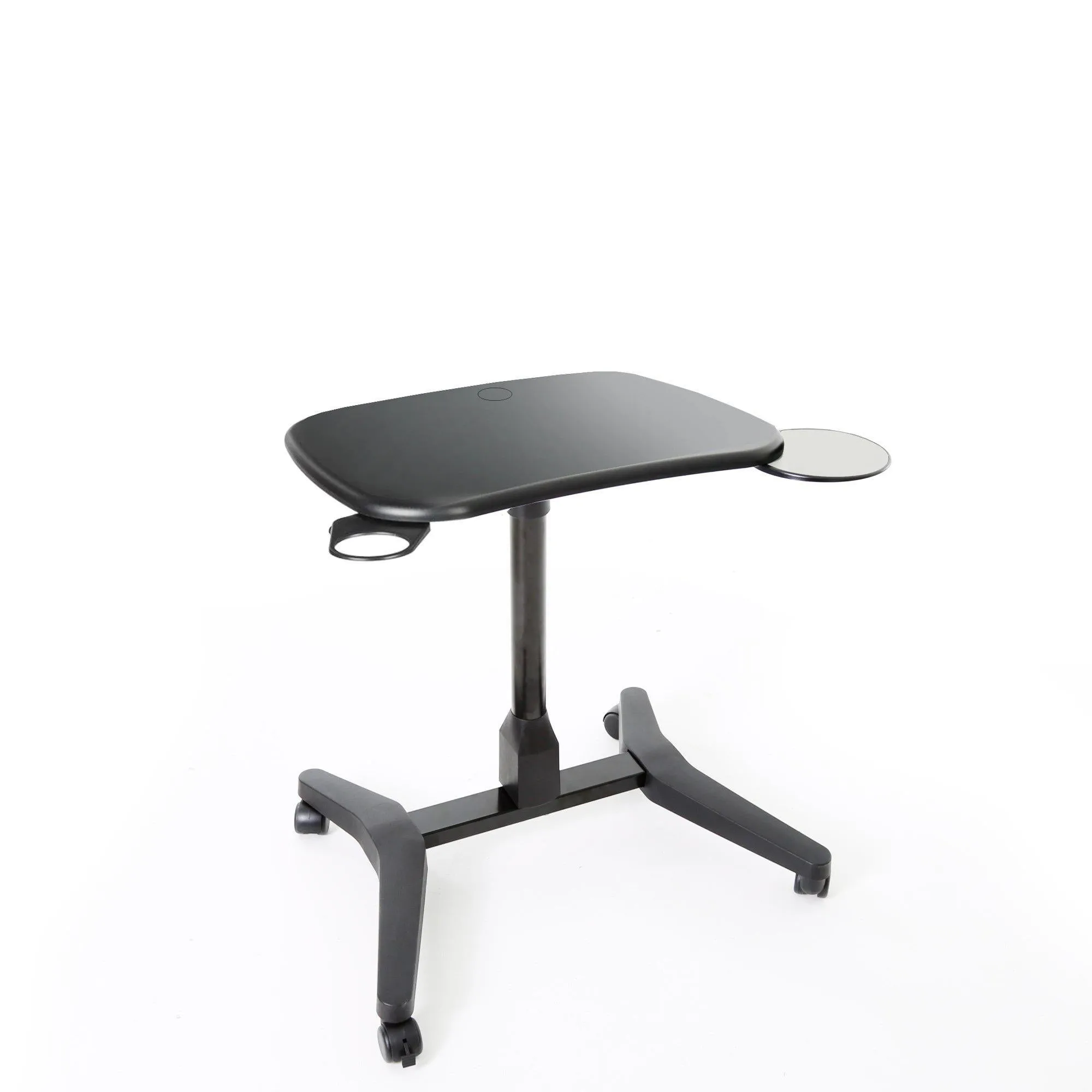 Cruizer Express Mobile Standing Desk with Cup Holder and Mousepad | Portable Podium