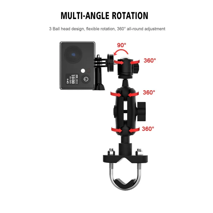 CS-1134A1 Motorcycle Bike Action Camera Recorder Mobile Phone Fixing Bracket Holder, Handlebar Version