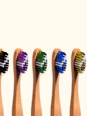 Curvy bamboo toothbrushes (6 pack)