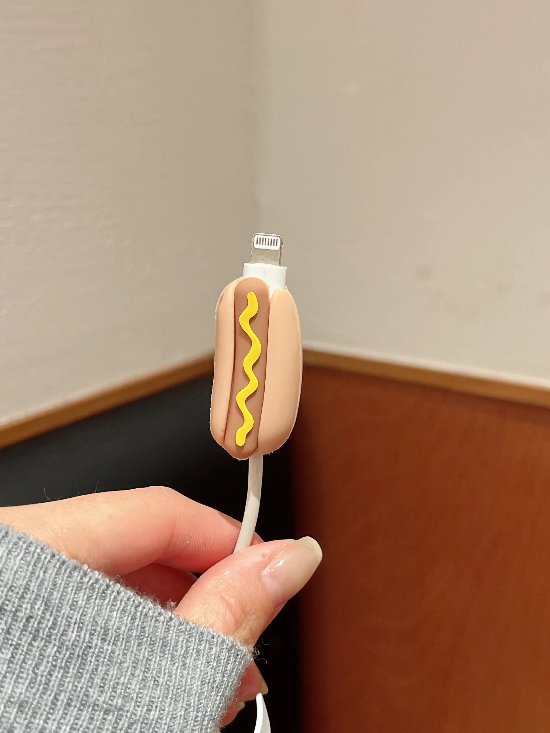 Delicious Hot Dog Designer Charger Case for iPhone Chargers ( Compatible for Indian Chargers )