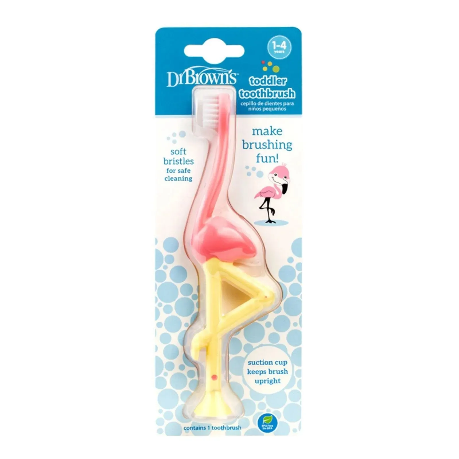 Dr. Brown's Toddler Toothbrush Flamingo 1-4 years