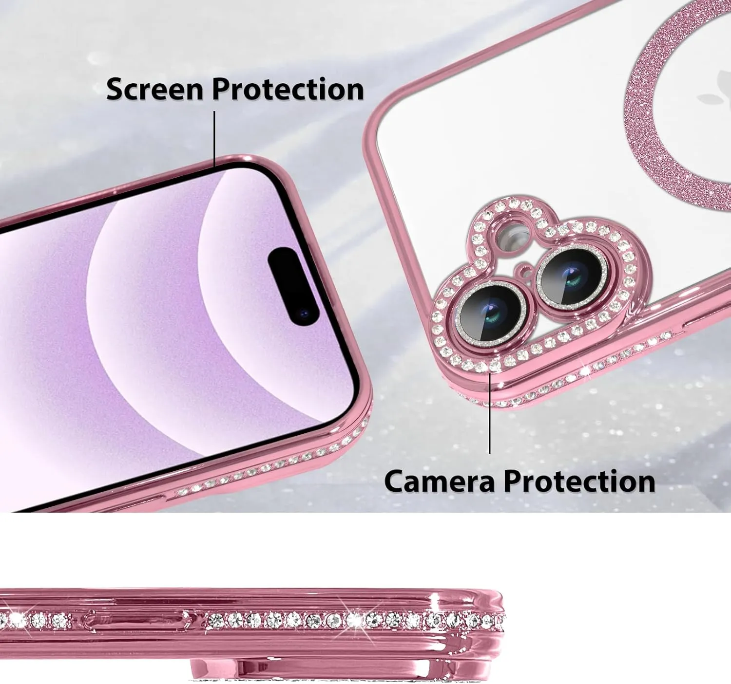 Entronix Apple iPhone 16 Pro [Magnetic-Compatible] Case - Rhinestone DIamonds,